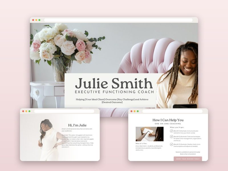 Executive Functioning Coach Website Template preview