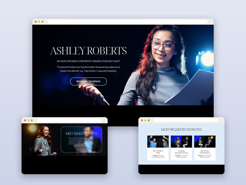 Speaker Website Template for Canva preview
